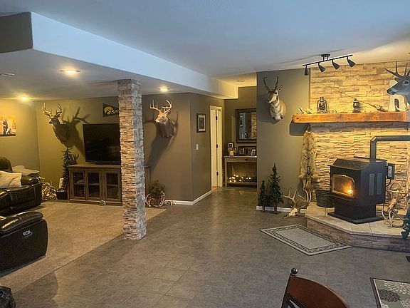Family room in basement