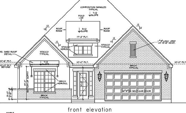 Gorgeous brick and stucco elevation in trend neutral colors
