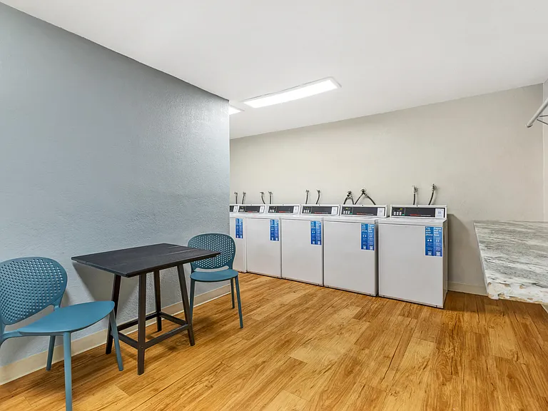 Refresh your laundry routine in our modern communal space where cleanliness meets comfort, making chores a breeze at Cornerstone Apartments.