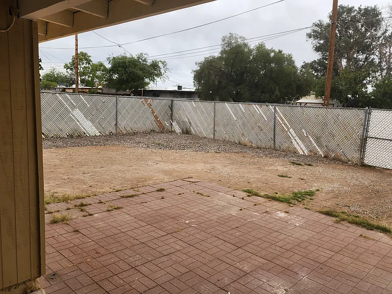 Fenced backyard