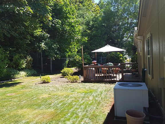 Large deck in backyard