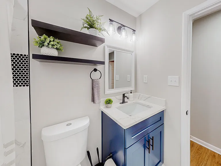 Shared bathroom in hallway