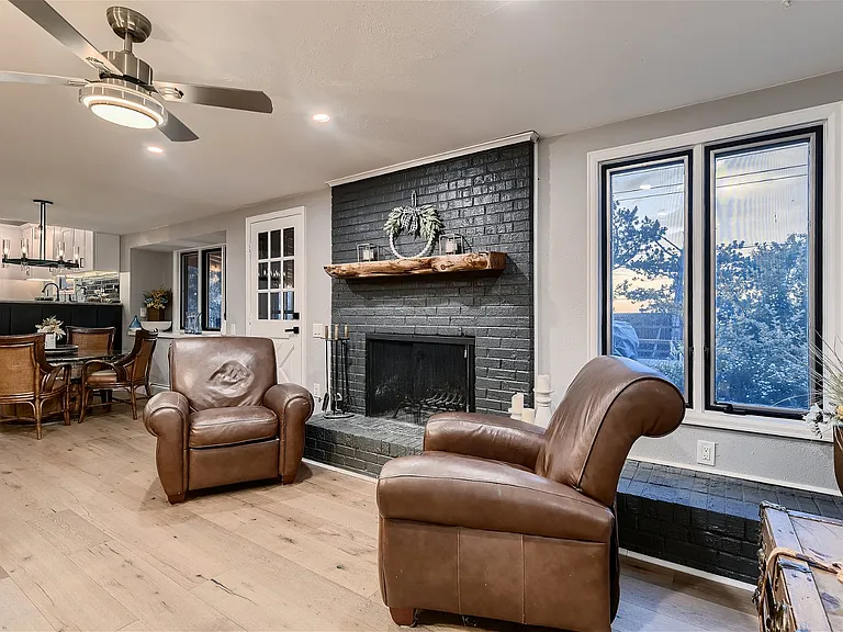 Wood burning fireplace