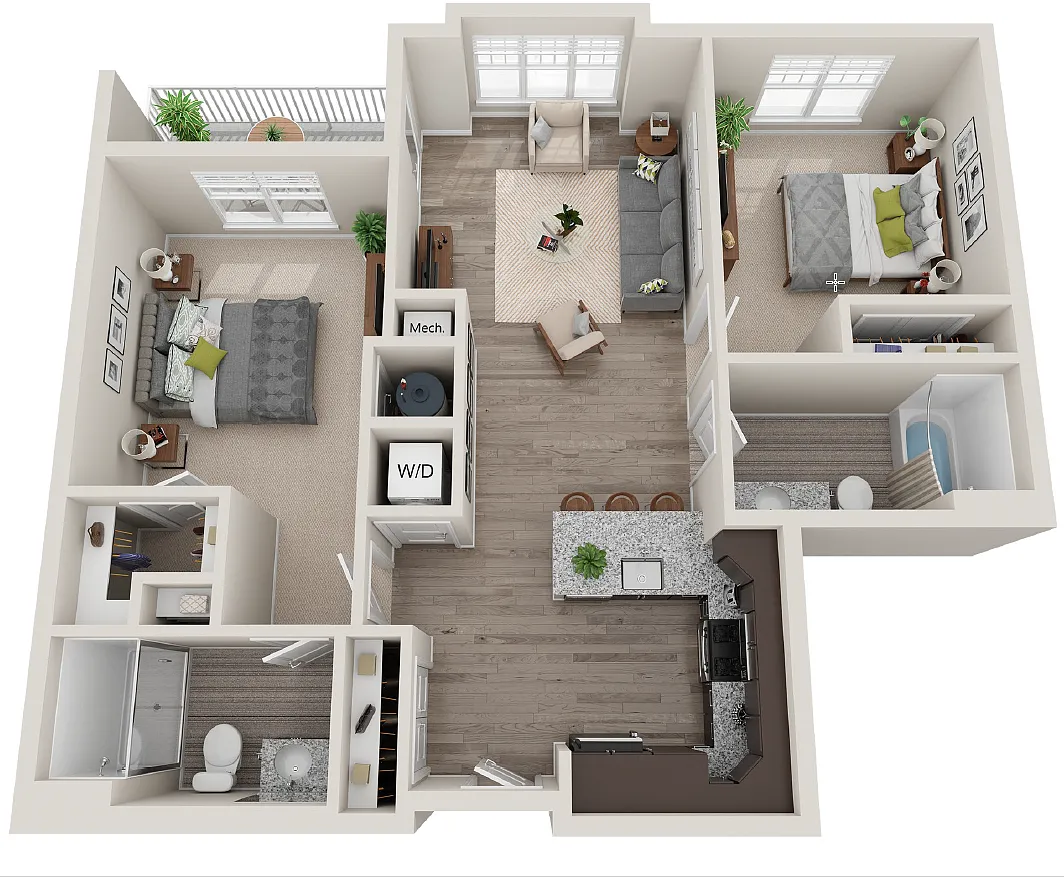 Floor plan Type G - Two Bedroom