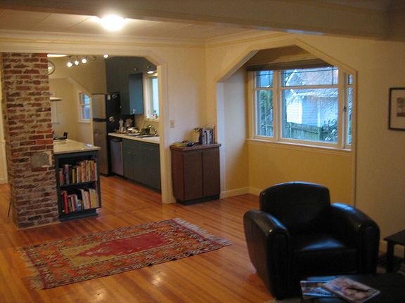 Dining room, kitchen.