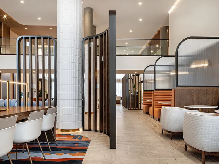 Lounge with coworking spaces