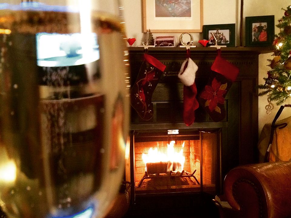Wood burning fireplace