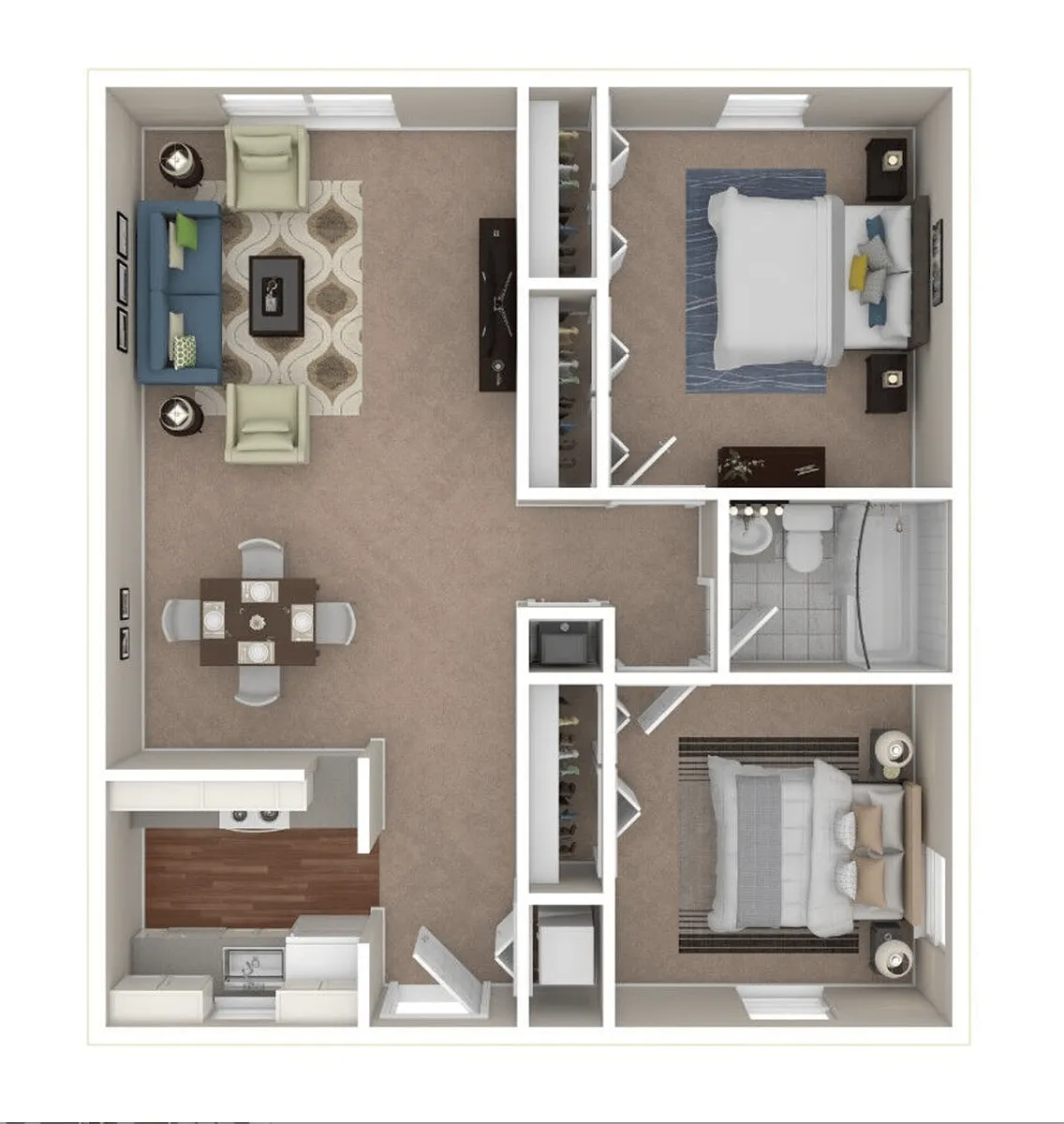 Floor plan 2 Bedroom 1 Bathroom
