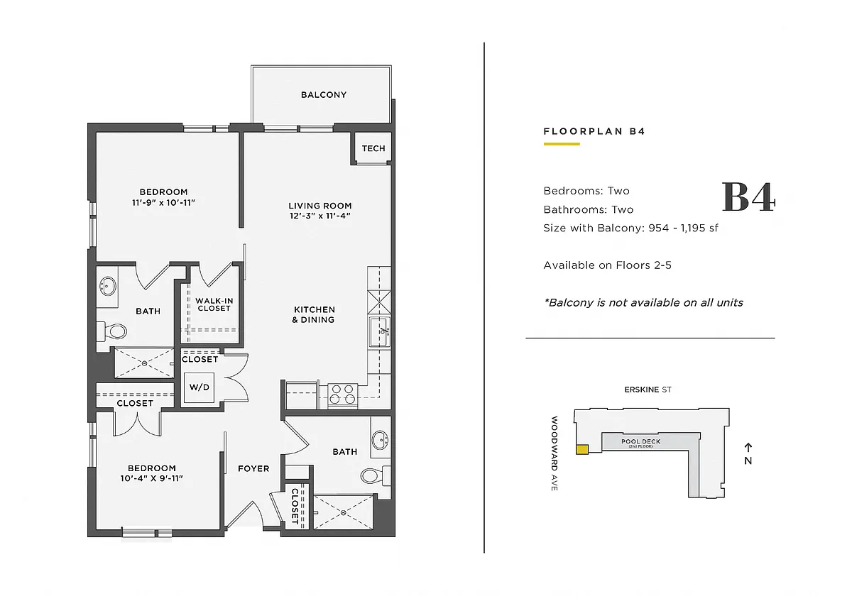 Floor plan 2 Bedroom Unit - B4