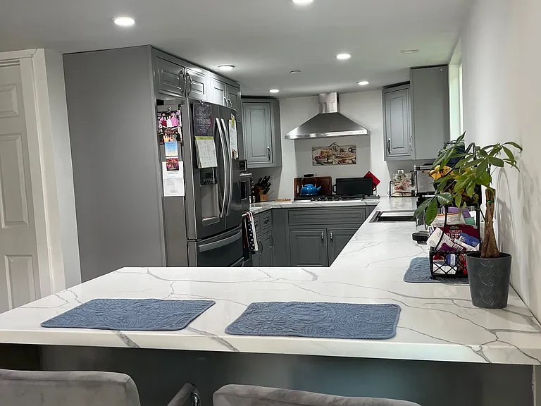 kitchen view and breakfast counter