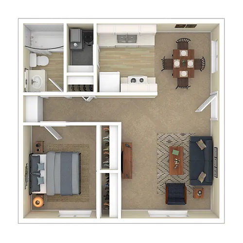 Floor plan Income-Based One Bedroom