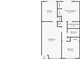 Casa Linda, 2 beds  2.0 baths (860 sqft)