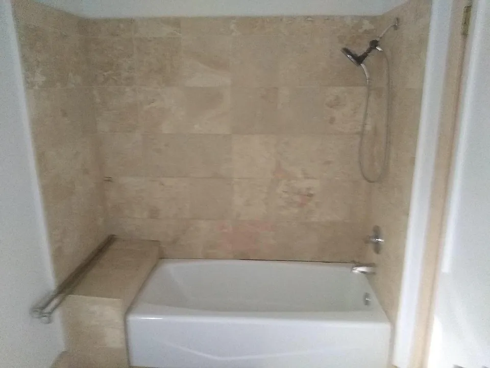 Bath room tub with shower
