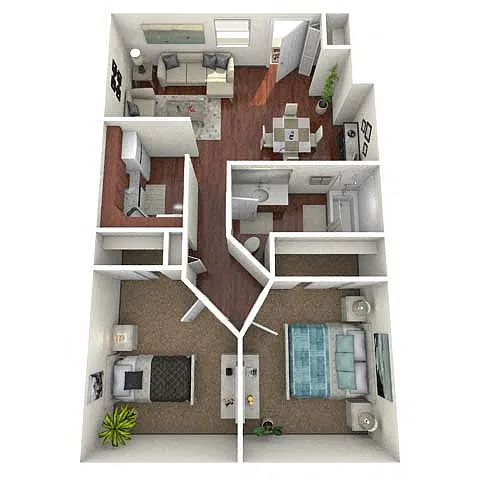 Floor plan 2BR/1BA Gardenia