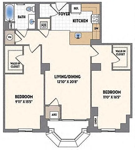 Floor plan B1BW WDU 80%