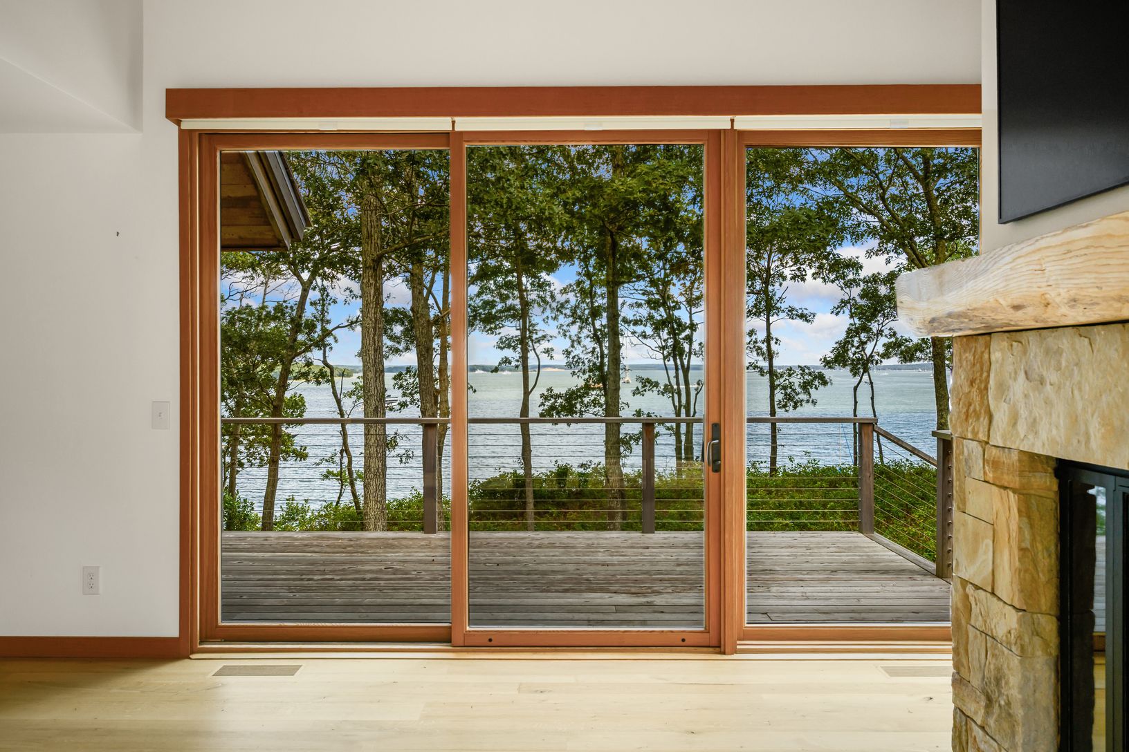  Stone detail on the fireplace