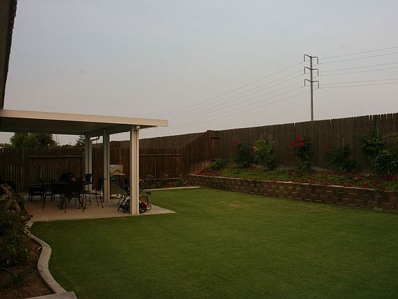 back yard and patio