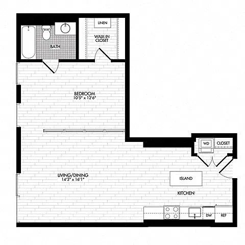 Floor plan 1N-C (Affordable Housing)