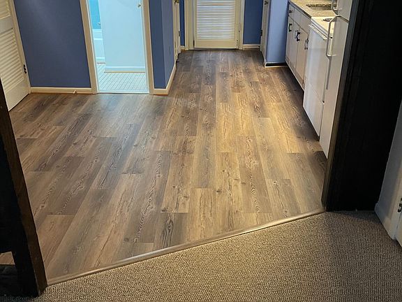 New floor in kitchen/home office area