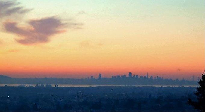 Sunset view of SF from Patio