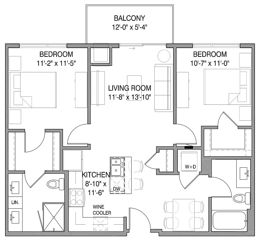 Floor plan Two-Bedroom