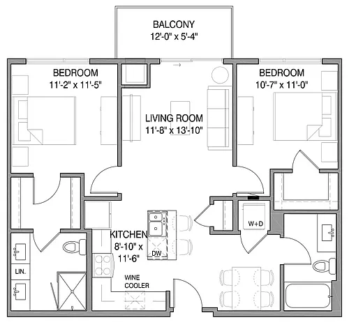 Floor plan Two-Bedroom