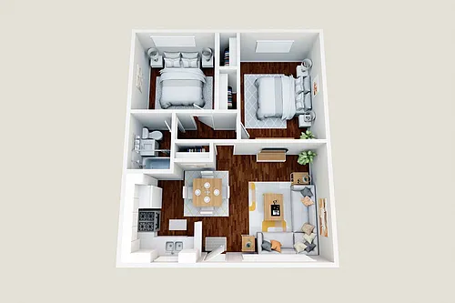 Floor plan 2 Bedroom, 1 Bath