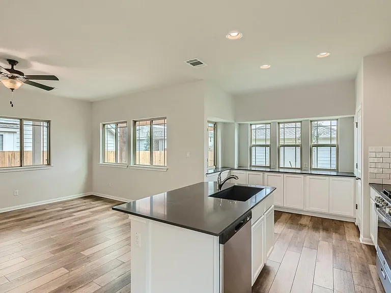 kitchen and living space