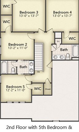 2nd Floor with 5th Bedroom Additional Bathroom