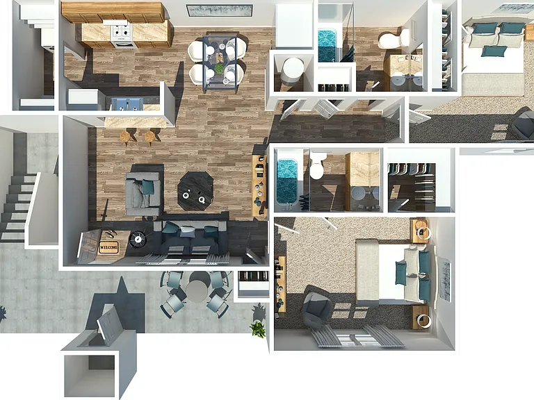 Two Bedroom + Two Bathroom Two Bedroom + Two Bathroom