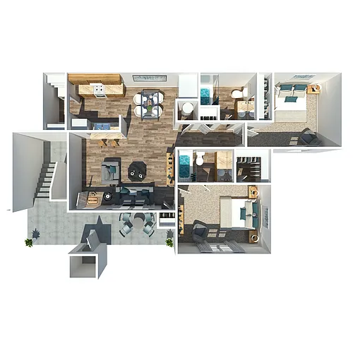 Floor plan 2 Bedroom 2 Bath