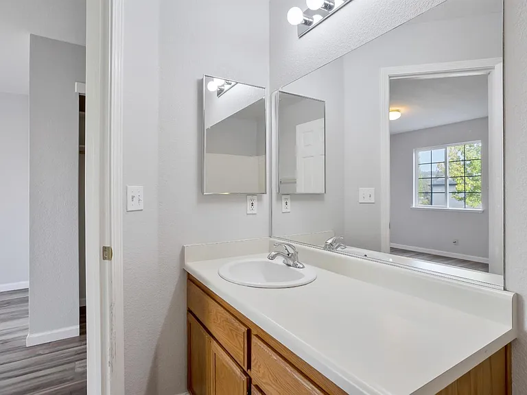 The upstairs hallway bathroom.