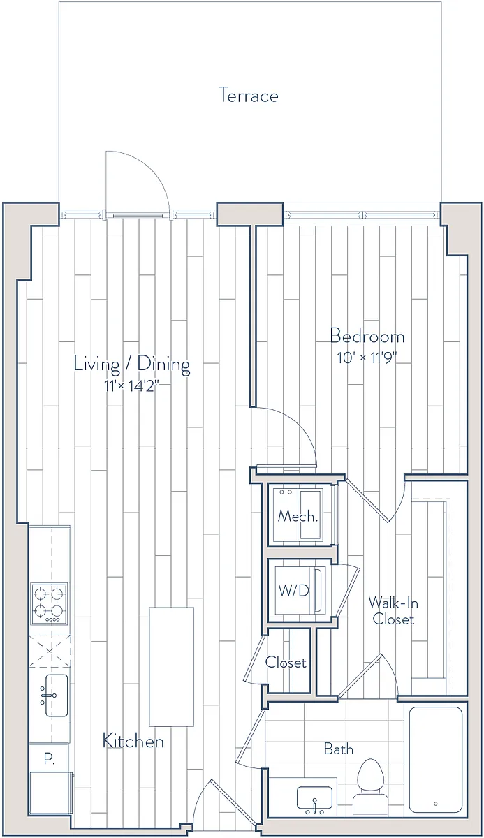 Floor plan 1 Bed/1 Bath-C10-c