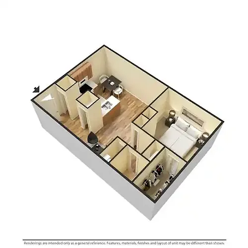 Floor plan 1 Be 1 Ba