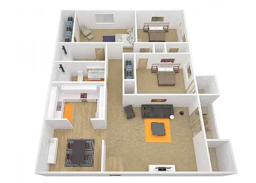 Floor plan 3 Bedroom 2 Bath