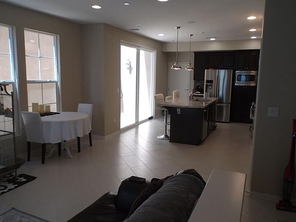 View of kitchen and dining area.