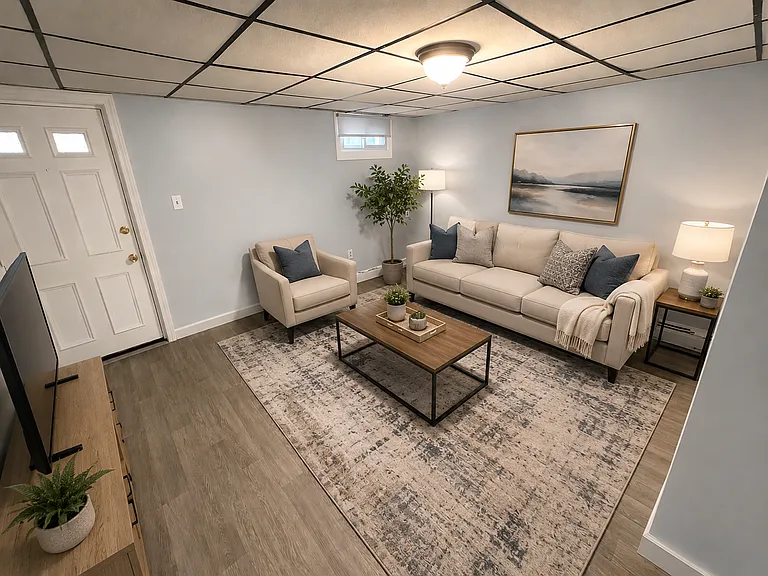Entrance/Den with furniture