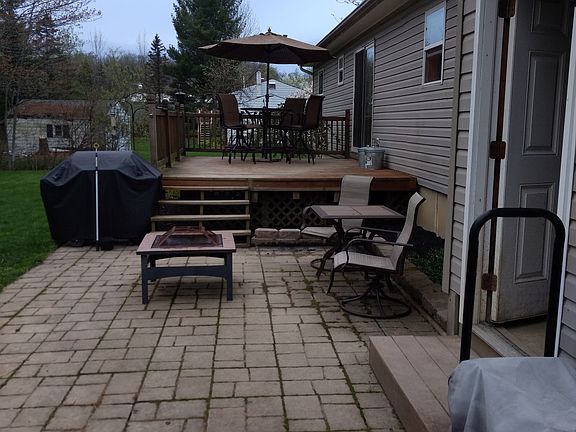 Brick patio and deck