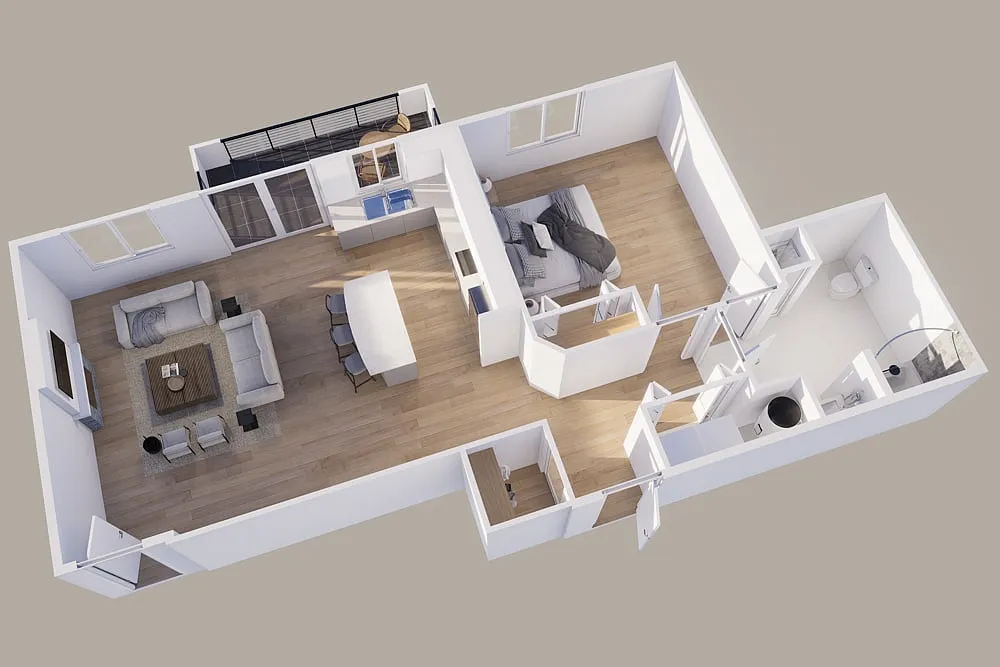 Floor plan Lower - Rear View - 1 Stall