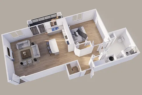 Floor plan Lower - Rear View - 1 Stall