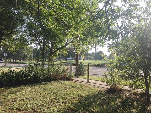 Back gate with view of park