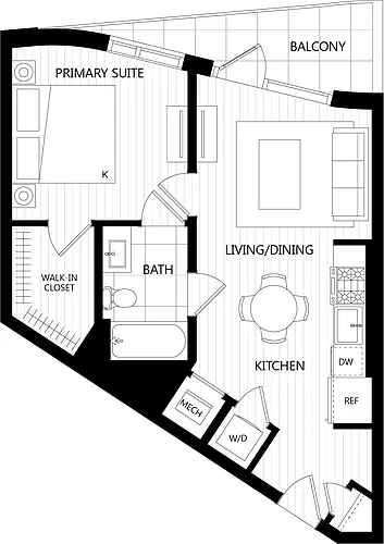 Floor plan 1 Bed/1 Bath-C11