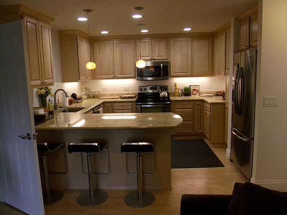 Gourmet kitchen at night