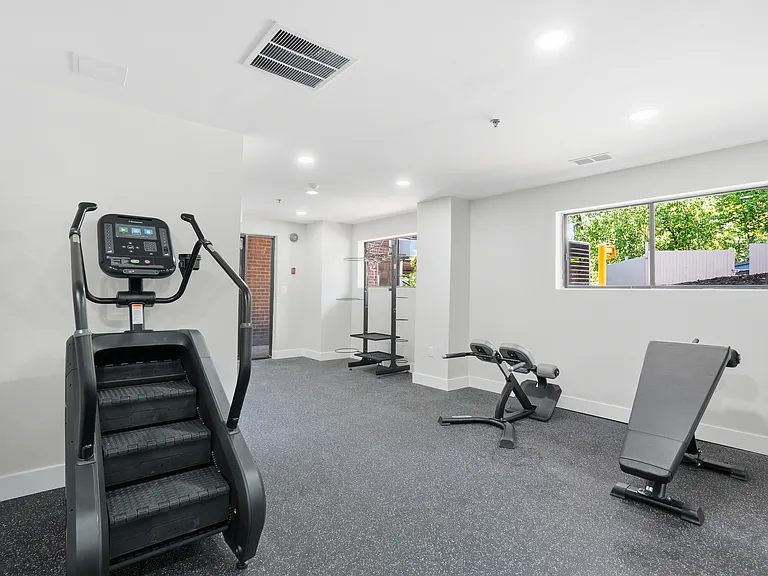 Your fitness center has a dedicated stretching area