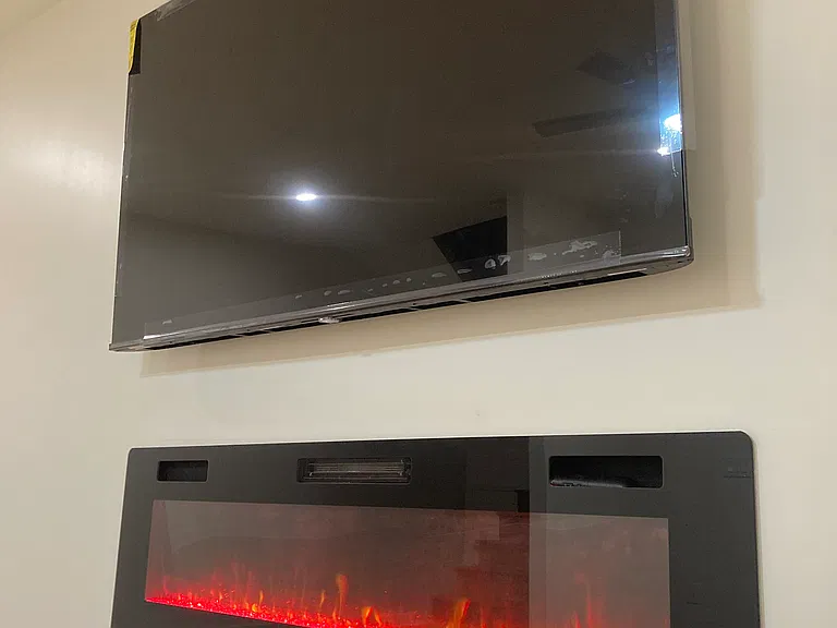 65" TV & Electric Fireplace
