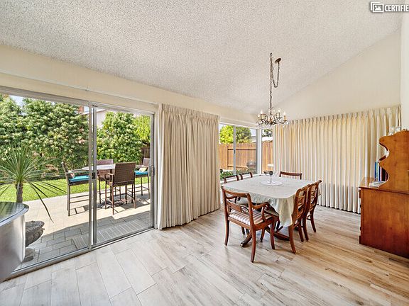 Dining area is good for additional bright office space