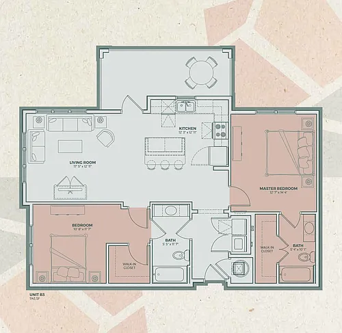 Floor plan B3 - 2 Bedroom
