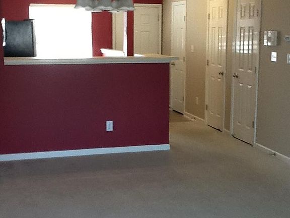 View into front hallway showing powder room door, pantry door and large understair storage.