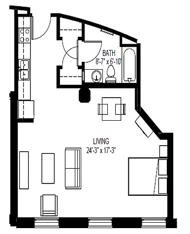 Floor plan Studio, Income Restrictions