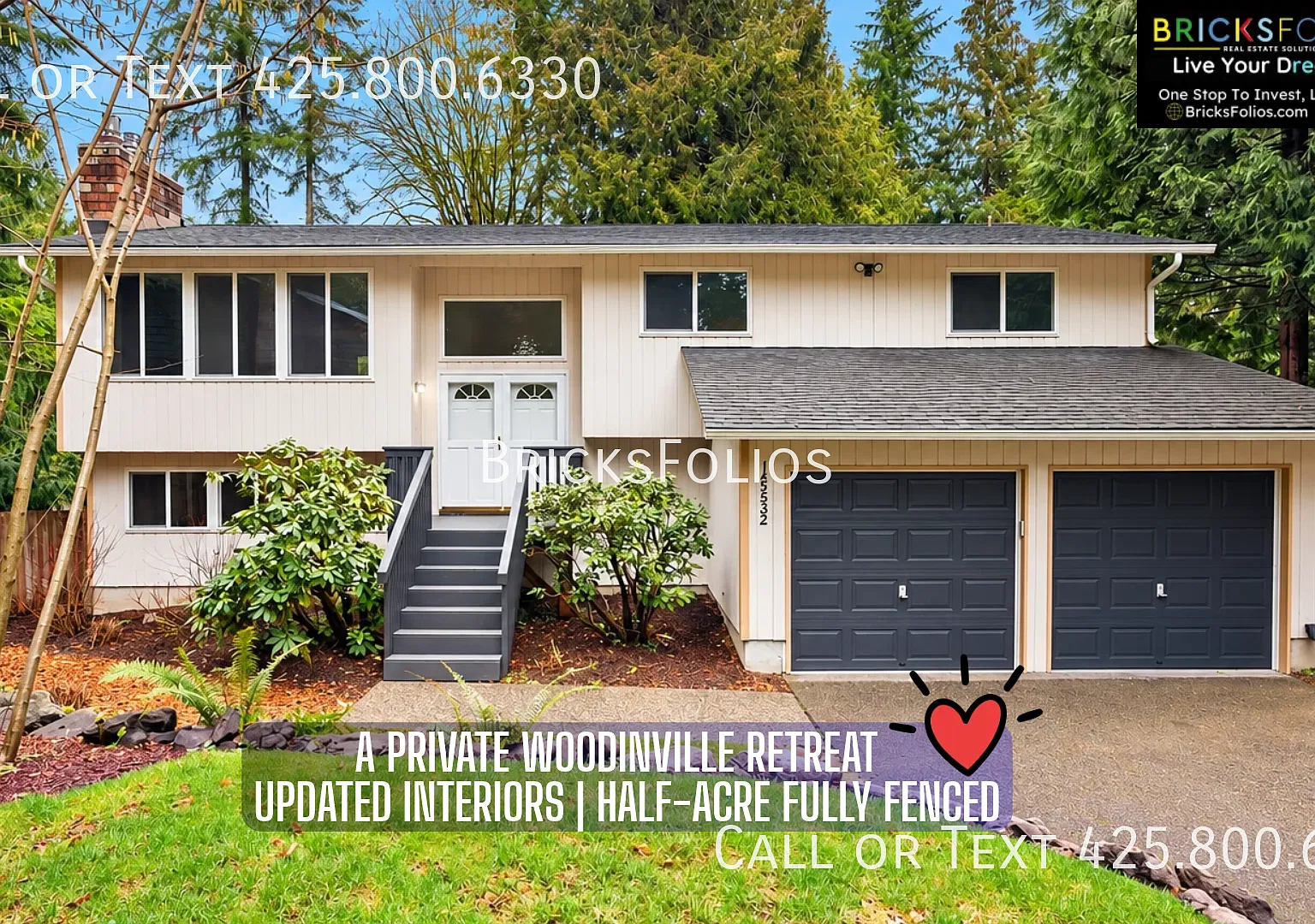 A Private Woodinville Retreat | Updated Interiors | Furnace | Half-Acre Fully Fenced — Photo 1